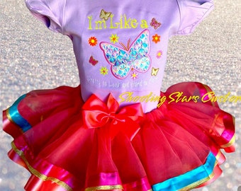 Butterfly Birthday Outfit, Butterfly Birthday Shirt,Baby's Butterfly Birthday Tutu Set,Butterfly Shirt,Smash Cake, Butterfly Tutu Set,