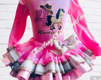 First Birthday tutu, cowgirl tutu set, Barnyard Birthday Outfit, horse Birthday Outfit, Western Tutu outfit.  Tutu Set, 2nd 3rd Birthday