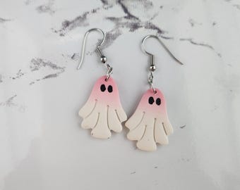 Spooky Ghost Earrings: Handmade Clay Halloween Jewelry
