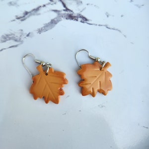 Fall leaf dangle earrings, Polymer clay earrings,handmade earrings, lightweight earrings, statement earrings, fall earrings, clay earrings