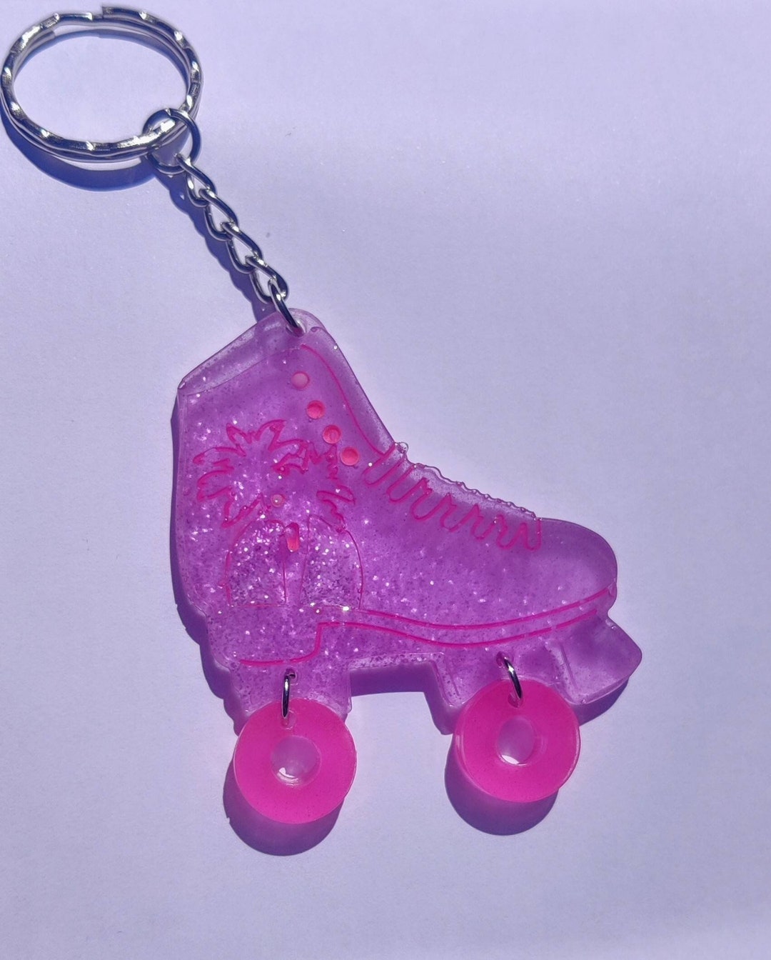 Roller Skate Keychain glow in the Dark Etsy