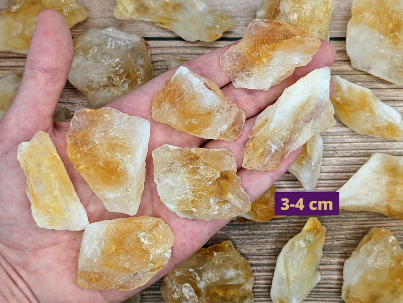 Citrine Raw, Ethically Sourced Crystals, Eco-friendly Packaging, Citrine Crystal 3-4 cm