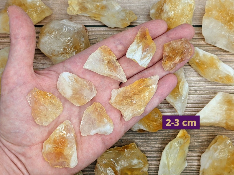 Citrine Raw, Ethically Sourced Crystals, Eco-friendly Packaging, Citrine Crystal 2-3 cm