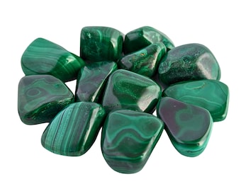 Malachite Tumbled Crystal, Ethically Sourced Crystals, Eco-friendly Packaging, Malachite Crystal