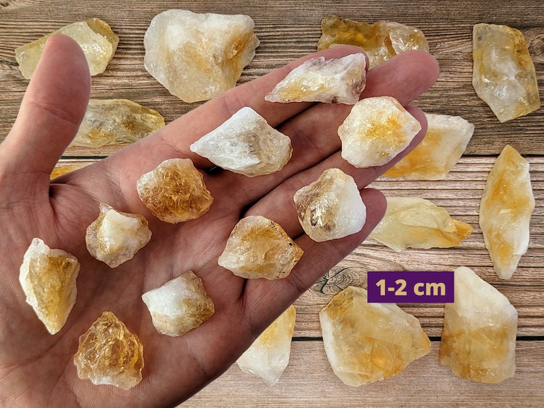 Citrine Raw, Ethically Sourced Crystals, Eco-friendly Packaging, Citrine Crystal 1-2 cm