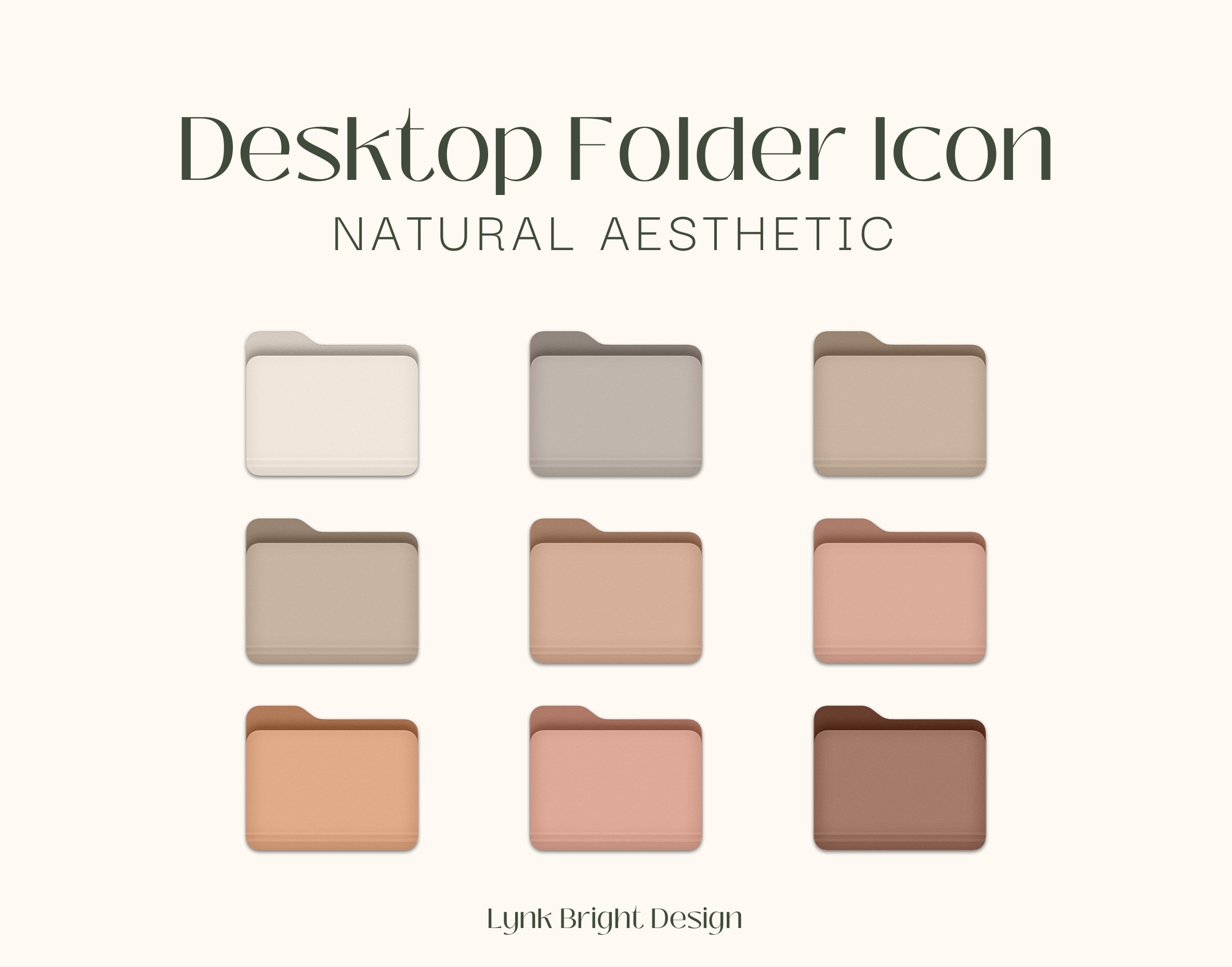 Natural Aesthetic Desktop Folder Icons for Mac & Aesthetic Etsy