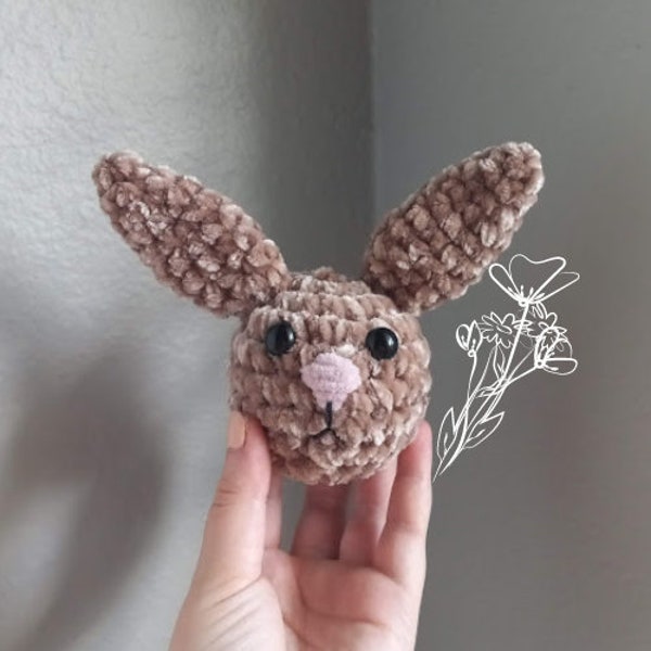 HAPPY SPRING; Squishy Bunny; Crochet Bunny; Spring Bunny; Animal; Fluffy; Brown; Squishy Amigurumi; Spring; Plush Toy; Cuteness; Small; Gift