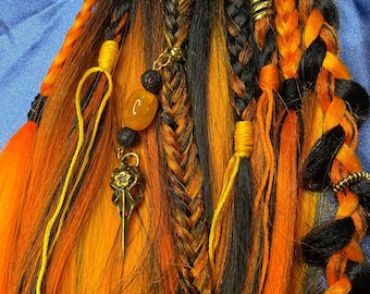 Clip in Silver Braids Extension, Gray Boho Hair Extensions  display picture 1