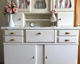 Küchenbuffet mit Vitrine, Omas Küchenschrank, Küchenbuffet Küchenschrank Shabby Chic!!!
