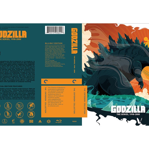 Custom Godzilla The Series Blu-ray Cover W/ Case (No Discs)