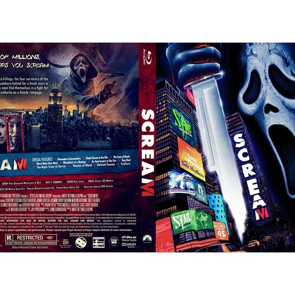 Custom Scream 6 Blu-ray Cover W/ Case (No Discs included)