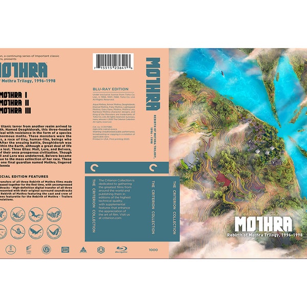 Custom Mothra Trilogy Blu-ray Cover W/ Case (No Discs)