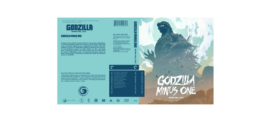 Custom Godzilla Minus One (reiwa-era 2023) Blu-ray Cover (no Discs) - Etsy