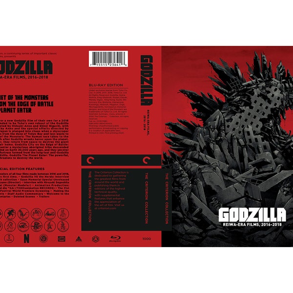 Custom Godzilla Collection Reiwa-Era Blu-ray W/Case (No Discs)