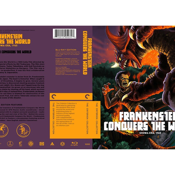 Custom Frankenstein Conquers the World Blu-ray Cover W/ Case (No Discs)