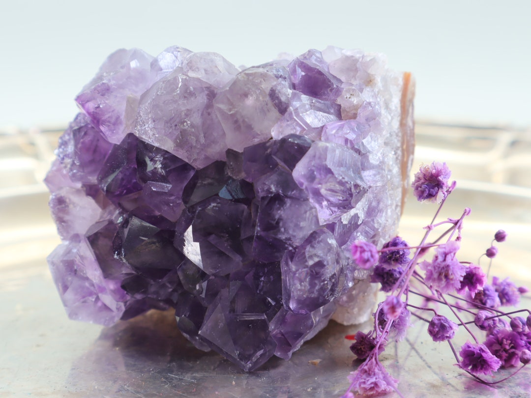 Geode Rough Stone AMETHYST GEODE Rough Stone Step on Matrix Mineral Crystal - Etsy