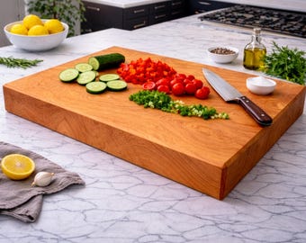 Single Piece Cutting Board Thick – Hardwood Butcher Block - No Glue - Single Piece Board - Wood Personalized Chopping Block
