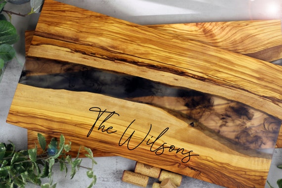 Live Edge Charcuterie Board Personalized Rustic Cheese Board Custom Olive Wood Board Live Edge Board 5th Anniversary Gift Wedding Gift