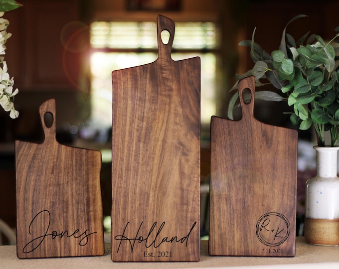 Personalized Large Charcuterie Board, Large Charcuterie Board with Handle, Cheese Board, Custom Wedding Gift, Rustic Farmhouse Gift