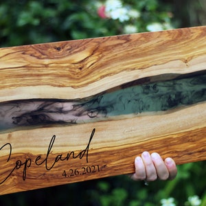 Olive Wood Charcuterie Board Resin River Epoxy Cheese Board Large Olive Wood Charcuterie Board Resin River Epoxy Cheese Board Large