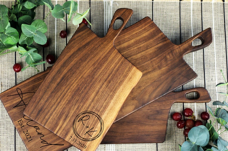 Personalized Large Charcuterie Board, Rustic Charcuterie Board with Handle, Wooden Custom Wedding Gift, Anniversary, Farmhouse Decor image 8