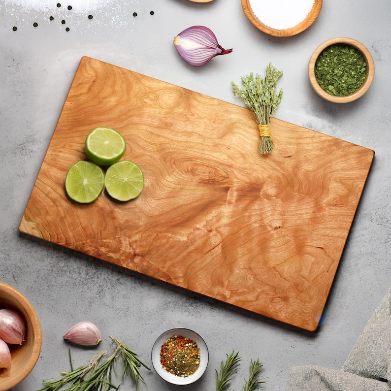 Solid One Piece Cutting Board – Walnut, Cherry, Maple – Single Piece of Hardwood No Glue, Wood Personalized Charcuterie Board, Wooden Boards