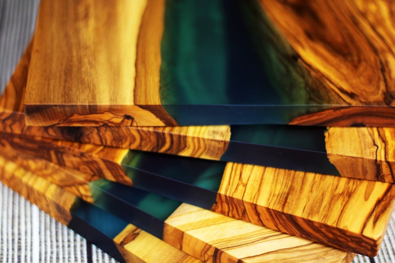 Italian Olive Wood Charcuterie Board With Handle Turquoise Etsy