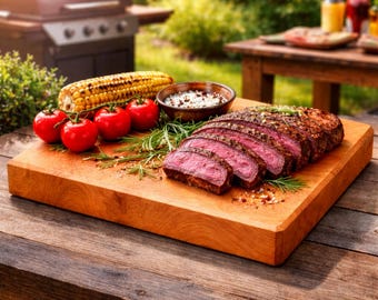 Thick No Glue One Piece Cutting Board – Hardwood Butcher Block - Single Piece Board - Wood Personalized Chopping Block Large