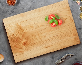 Solid One Piece Cutting Board – Walnut, Cherry, Maple – Single Piece of Hardwood No Glue, Wood Personalized Charcuterie Board, Kitchen Decor