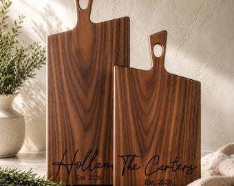 Personalized Charcuterie Board, Large Charcuterie Board with Handle, Wood Cheese Board, Custom Wedding Gift, Rustic Farmhouse Decor