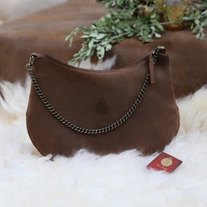 Vella Umhängetasche | Handgefertigte Umhängetasche aus Leder | Anar Leder | Einkaufstasche | Seitentasche | Naturleder | Rindsledertasche | Handgemachte Tasche