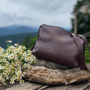 Lagune Schultertasche | Handgefertigte Umhängetasche aus Leder | Anar Leder | Einkaufstasche | Seitentasche | Naturleder | Rindsledertasche | Handgemachte Tasche