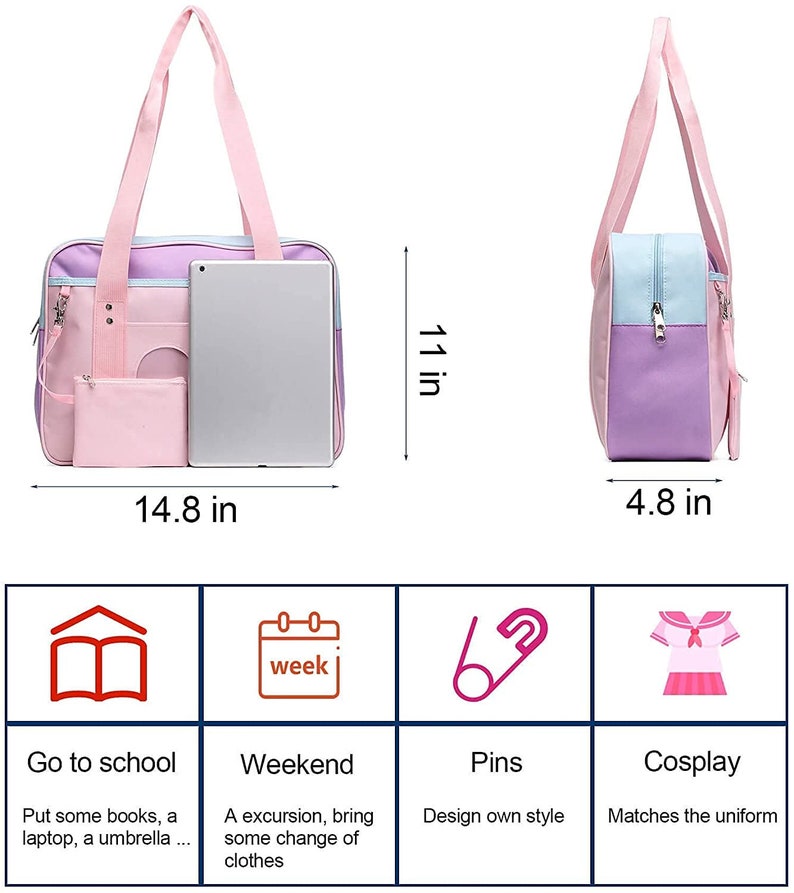 Ita Bag Heart Japanese School Bag Kawaii Large Shoulder Anime - Etsy