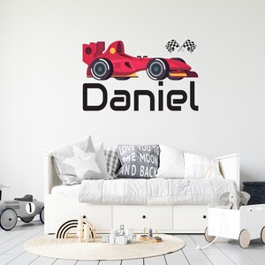 Custom Racing Car Name Wall Decal Personalized Race Car F1 Wall Decor ...
