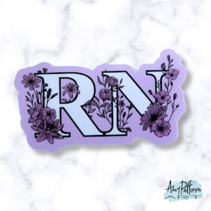 Floral RN Sticker