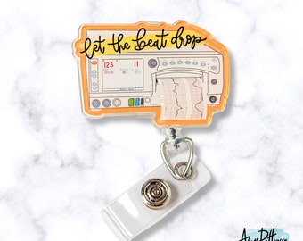 Let the Beat Drop Badge Reel - INTERCHANGEABLE