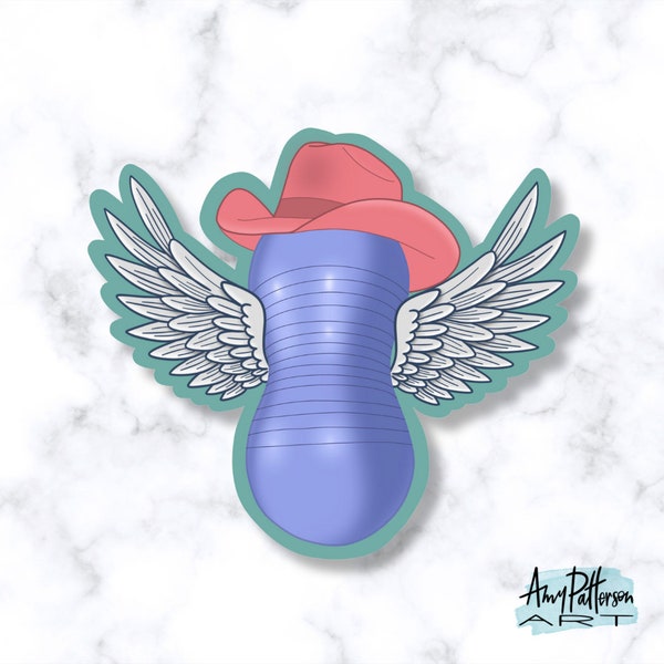 Limited Edition - PURPLE HAZE Flying Cowgirl Peanut Ball Sticker