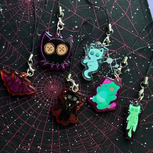 Halloween Spooky Cat Kitty Bat Phone Charms/ MYSTERY BAGS