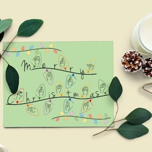 Tarjetas navideñas en lengua de señas descargables e imprimibles • 3 diseños y 2 formatos de tarjetas navideñas en lengua de señas • descarga instantánea