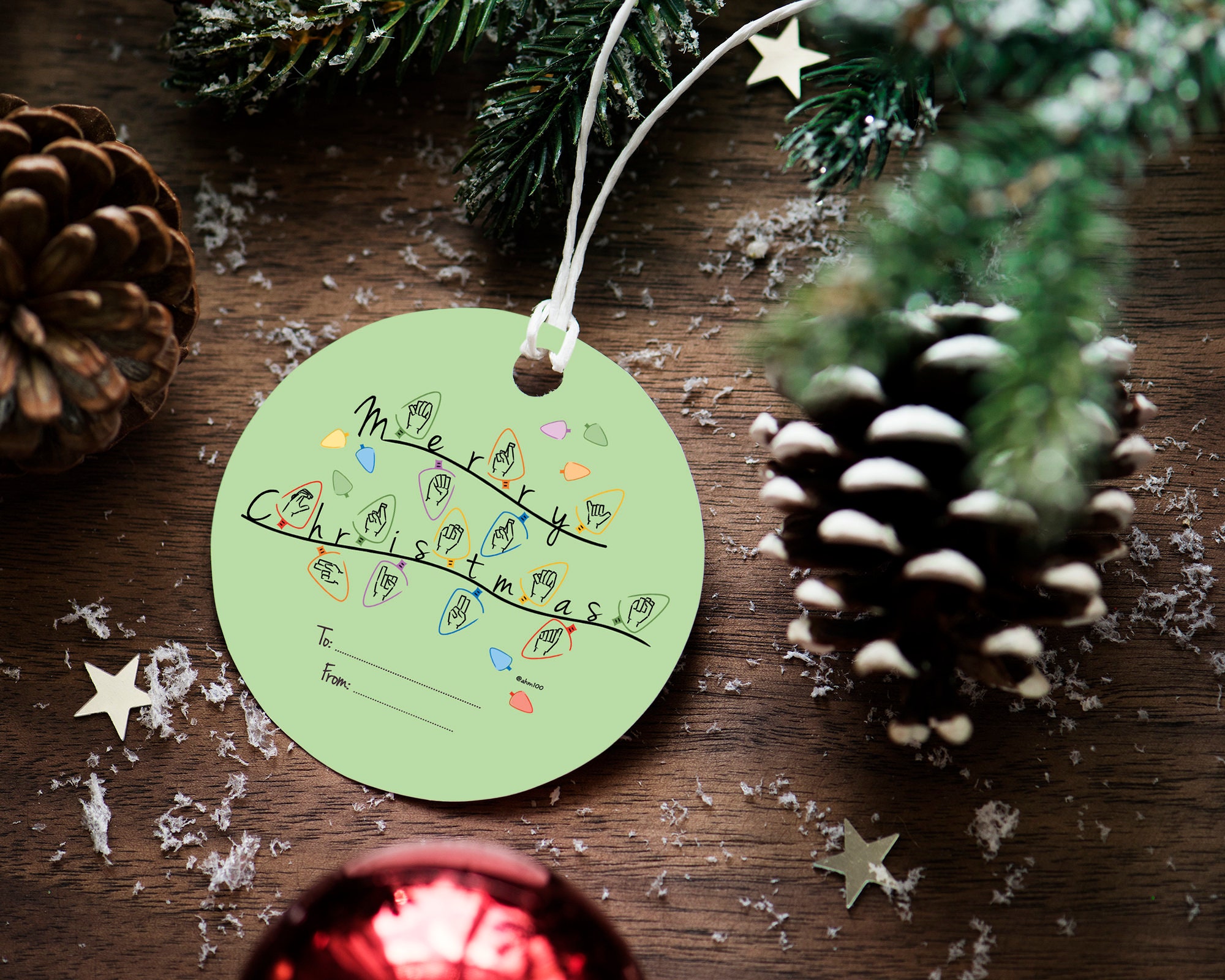 ASL Christmas Gift Tags ASL Gift Tags Printable Deaf Hang Tag Deaf