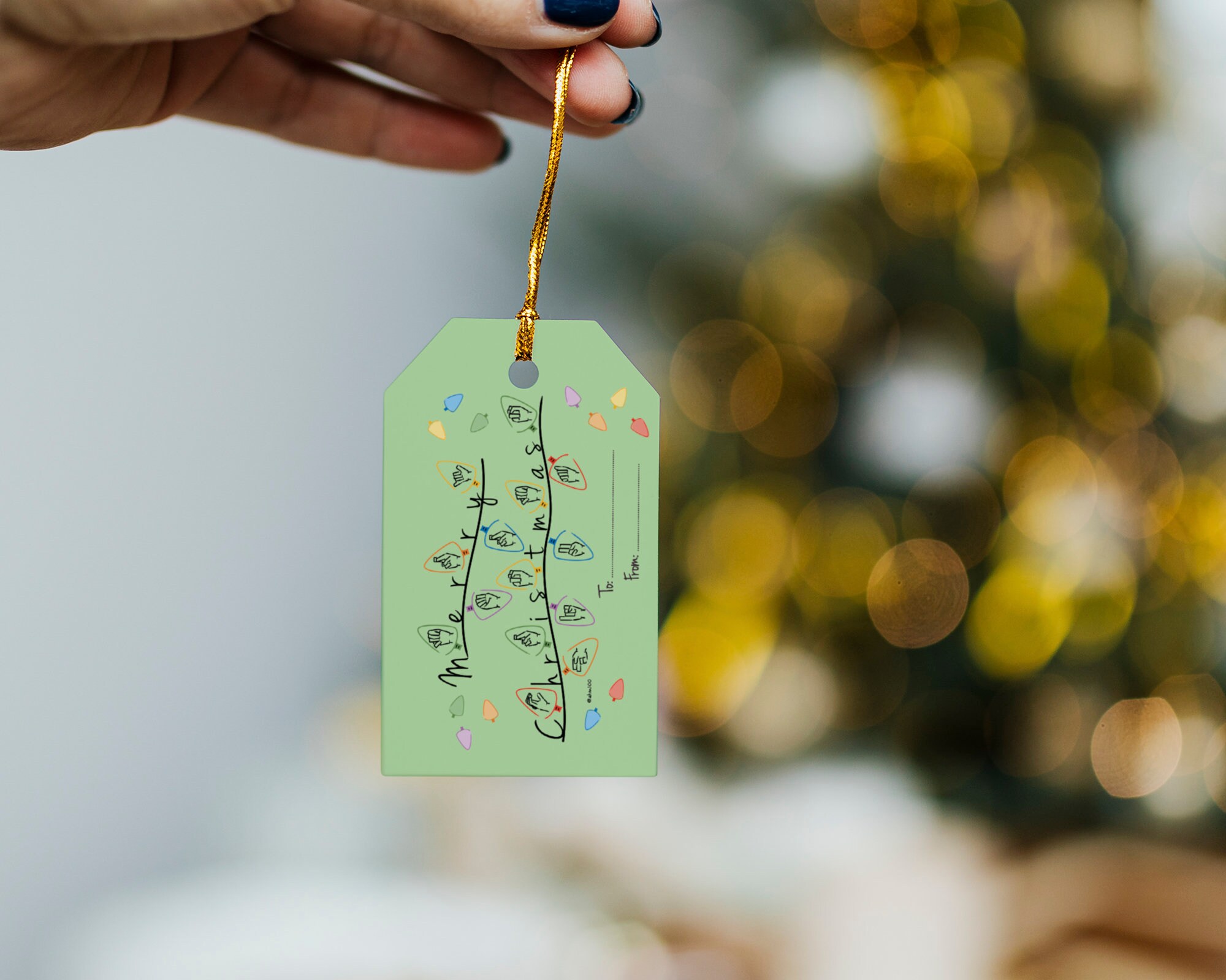 ASL Christmas Gift Tags ASL Gift Tags Printable Deaf Hang Tag Deaf