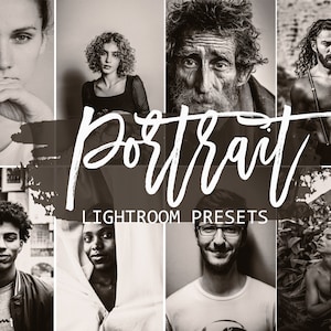 Black and White Portrait Lightroom Presets: Mobile & Desktop (Digital Download)