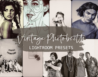 10 Vintage Photobooth Style Presets, BW, Black and White, retro, nostalgic, rustic border