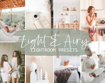 10 Light & Airy Mobile and Desktop Lightroom Presets, Bright Preset, Aesthetic Preset, Instagram White Presets, Blogger Preset