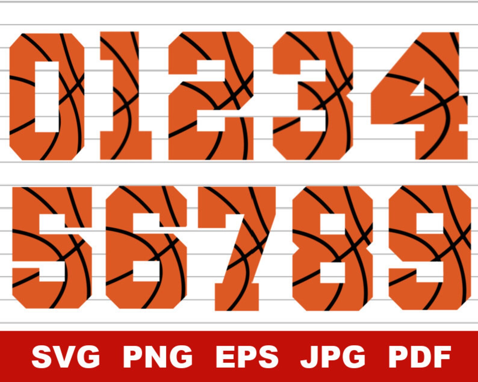 Basketball Numbers SVG Numbers SVG Sport Numbers SVG Etsy UK