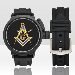 Men&#39;s Masonic Sports watch Blue Compass & Square, Fraternity, Lodge, Masonic, Brotherhood