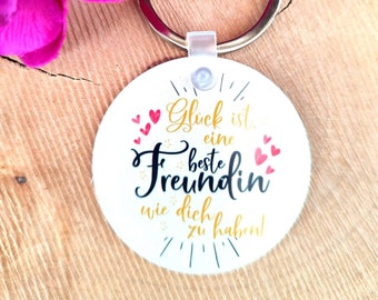 Keychain, round, best friend, saying, customizable