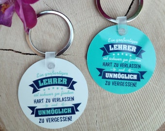 Keychain, round, teacher, farewell, saying, customizable