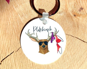 Keychain, round, top dog, customizable