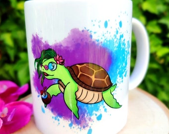 Kaffeetasse, Schildkröte, Chillkröte, Sei immer du selbst, Tasse aus Keramik in verschiedenen Ausführungen